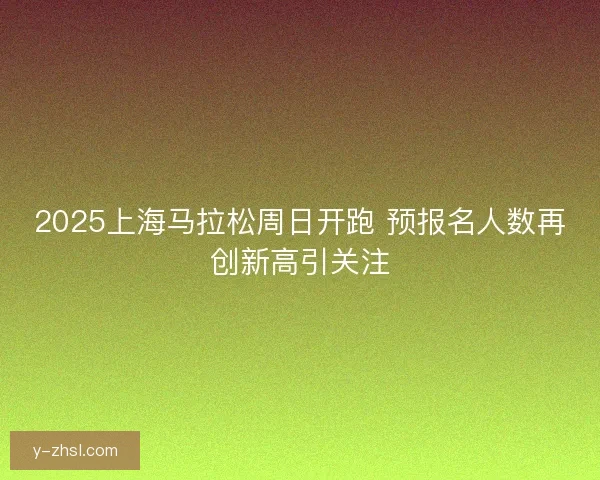 2025上海马拉松周日开跑 预报名人数再创新高引关注